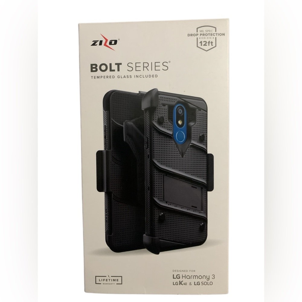 Zizo Bolt Series LG Harmony 3 LG K40 & LG Solo Tempered Glass Included